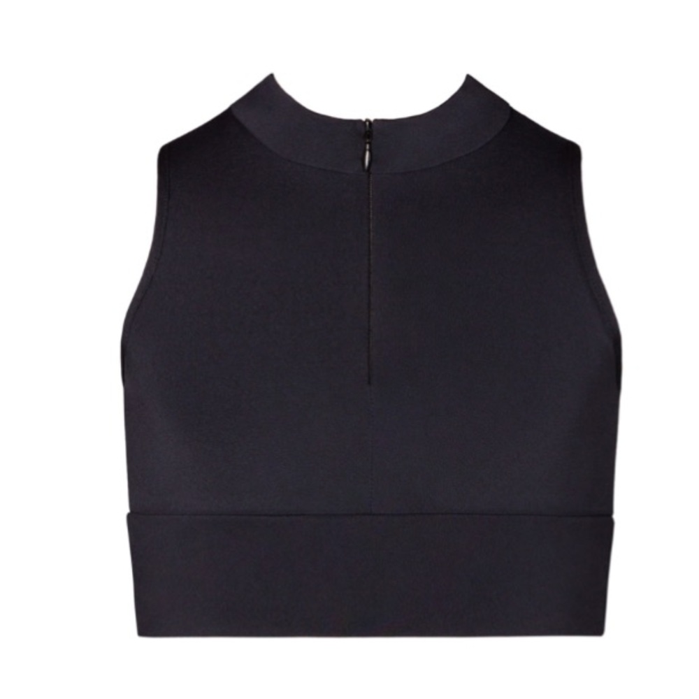 Elegant Black Sleeveless Zip Cropped Top